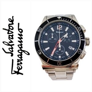 SALVATORE FERRAGAMO 1898 SPORTS STAINLESS STEEL MAN'S CHRONOGRAPH WATCH